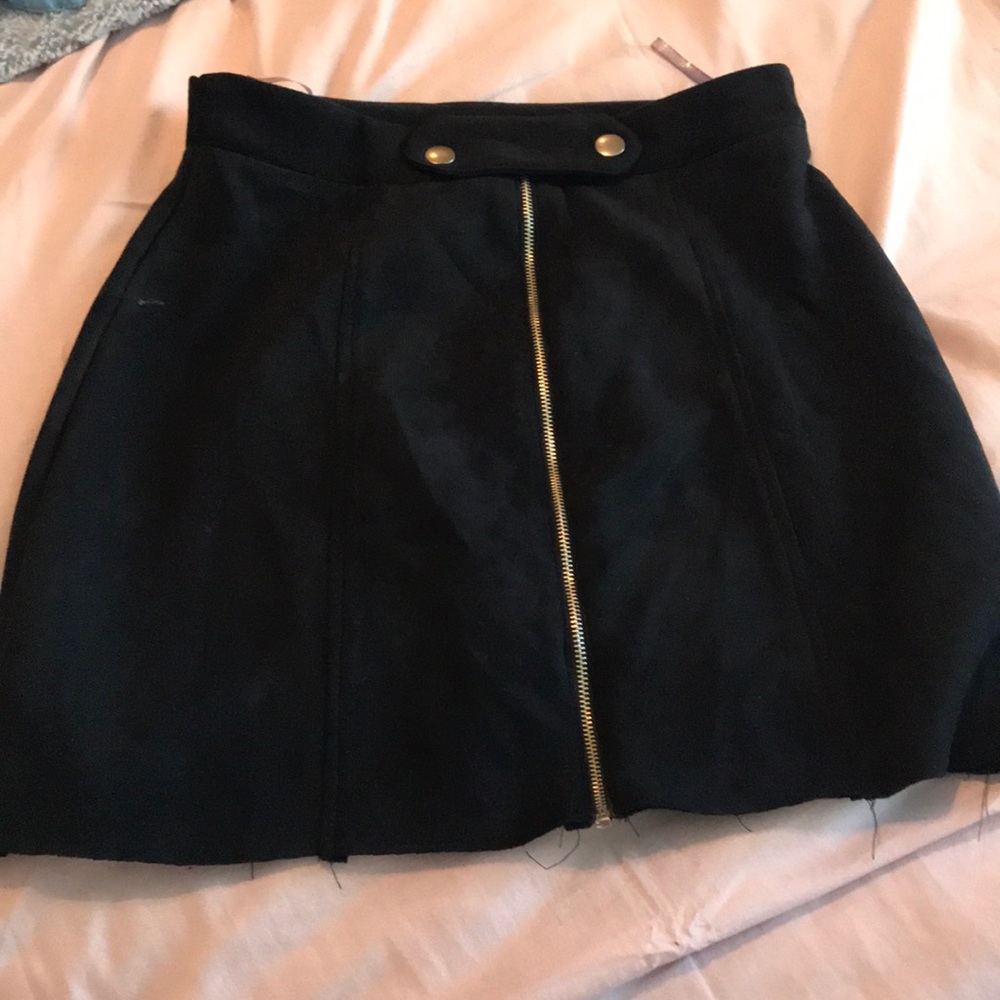 Black suede skirt
